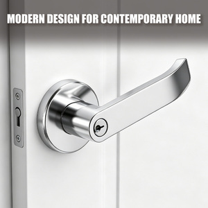Manija de Puerta Moderna TIANYI en Negro Mate, Roseta Redonda, Cerradura de Seguridad de Lujo para Interiores, Puerta de Madera con Llaves - Product Image 3
