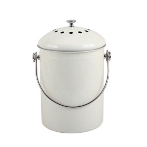 No welding bottom 1.3 Gallon Recycling Pail Bucket white color <b>Compost</b> <b>Bin</b> - Product Image 1