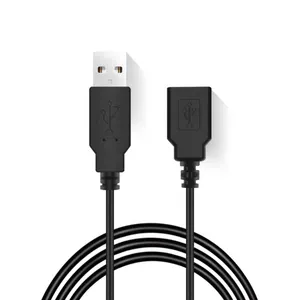 Preto USB 2.0 de alta velocidade transmissão USB macho para fêmea plug extensão cabo de dados