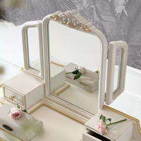 Coiffeuse élégante en bois avec miroir pour meubles de chambre Vanity Desk classique pour le maquillage