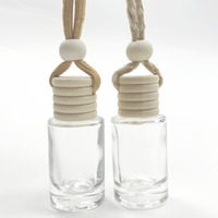 Offre Spéciale – Flacon Vide de Parfum pour Voiture en Verre Dépoli Mat Transparent de 12 ml avec Bouchon en Bois et Bouchon à Vis, Forme Cylindrique, Prêt pour Diffuseur à Bâtonnets