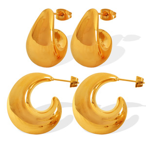 Crescent <b>Moon</b> Shape Stainless Steel Stud <b>Earrings</b> Gold Silver Color Fashion <b>Earrings</b> For Women Jewelry Accessories - Product Image 5
