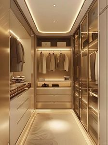 Armario contemporáneo de aluminio y madera, conjunto de muebles de dormitorio de madera, armario personalizado, armario para caminar, guardarropa - Product Image 2