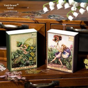 Autocollants Yanji en boîte, série Fée des fleurs, adhésifs, style vintage, pour scrapbooking, journal, <span class=keywords><strong>d</strong></span>écoration, 40 feuilles incluses - Product Image 1