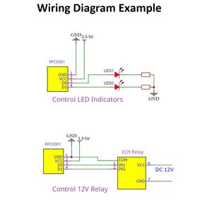 RFCE001 Mini 433M 2CH EV1527 PT2262 2264 Afstandsbediening Leerfunctie Vaste Code ASK OOK Afstandsbediening Decoderingsmodule 3.3V 3.7V 5V - Product Image 6