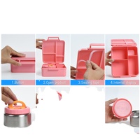 Aohea Boîte à lunch pour enfants Boîtes à bento étanches pour enfants avec sac à lunch isolé et pot à soupe pour l'école