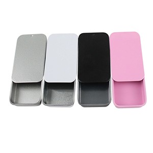 color small slide top rectangle metal tin box for mint candy