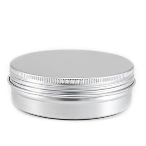 Pot cosmétique rond en aluminium de 100 ml avec bouchon à vis - Emballage réutilisable pour rouge à lèvres et soins de la peau, couleur argent, directement de l'usine - Product Image 1