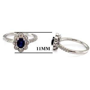 Livraison rapide Bijoux Habile Top Qualité 14k Solide Or Blanc Réel Diamant Couleur Pierre Saphir Bagues De Fiançailles Pour Les Femmes - Product Image 2