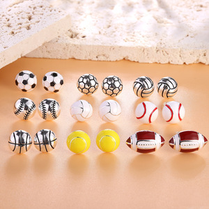 <span class=keywords><strong>Basket</strong></span>-ball sportif Football Baseball Golf Boucles d'oreilles Hypoallergénique Volleyball pour Adolescents Mamans Pâques <span class=keywords><strong>Basket</strong></span> Stuffers - Product Image 3