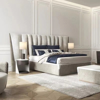 Neues Design Kingsize-Doppelbett aus Holz für Zuhause und Hotel