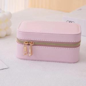 Xách tay hình chữ nhật PU da hộp đồ trang sức đa chức năng du lịch Trường hợp với dây kéo để lưu trữ tổ chức của bạn có giá trị đồ trang sức - Product Image 3
