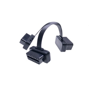 AOTAI 16Pin 9PIN OBD2 Cable de extensión plano 1 a <span class=keywords><strong>2</strong></span> hembra Splitter Auto herramienta de diagnóstico de coche - Product Image 1