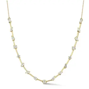 LOZRUNVE Sterling Silber Mode Multi-Shape Diamond Tennis Schmuck Halskette