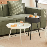 Table d'appoint ronde en métal avec plateau, table d'appoint noire mate, fabricant sur mesure pour salon, appartement de services, chambre d'hôtel