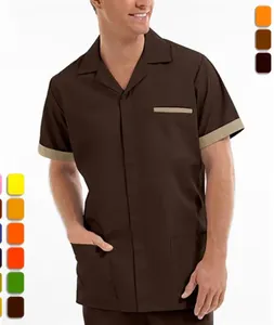 Custom New Designer Hotel Staff Room Service Waiter Waitress Housekeeping Hotel Uniforms with Private Logo