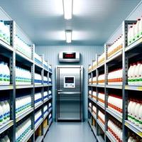 Chambre froide laitière à contrôle de température automatique et précis avec panneaux isolants en PU motorisés pour usine de lait, yaourt et fromage
