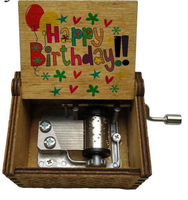 Texte d'impression couleur personnalisé joyeux anniversaire en bois boîte à musique cadeau d'anniversaire pour fille fils étudiants cadeaux pour les amoureux