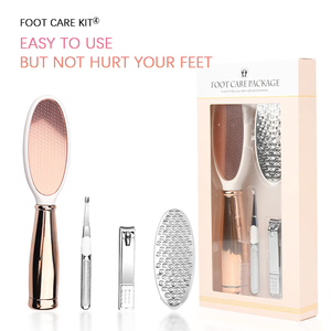 Kit de pedicura para Spa de pies 4 en 1 de alta calidad, limas de pie de pedicura de acero inoxidable personalizadas con herramientas de cuidado de pies de plástico en 1 - Product Image 2