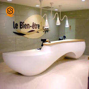 Shinestone commerciale bianco lungo curvo da banco per infermiere ospedaliere Design banco informazioni banco Reception anteriore dentale - Product Image 5