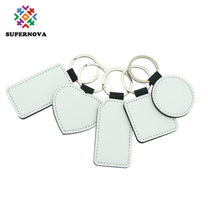 Sublimación llavero en blanco Transferencia de Calor DIY doble tamaño impreso círculo llavero PU cuero doble cara llavero personalizado DIY papá - Product Image 2