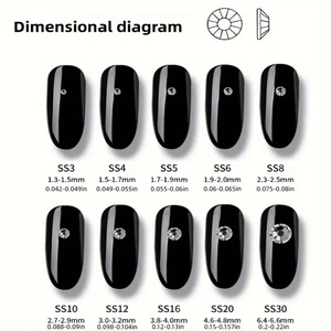 Strass non thermocollants OLeeya, bleu paon, super brillants, en verre à dos plat, pour DIY, nail art, breloques et pierres décoratives - Product Image 5