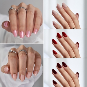Faux ongles de luxe réutilisables de haute qualité vente en gros de <span class=keywords><strong>gel</strong></span> souple personnalisé cerise conception <span class=keywords><strong>rouge</strong></span> fait à la main <span class=keywords><strong>strass</strong></span> presse sur les ongles ensemble - Product Image 4
