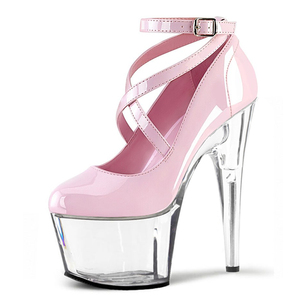 Chaussures à talons hauts sexy de 17 cm, semelle transparente en PU, talons de 7 pouces, chaussures de scène en cristal tendance, plateforme, escarpins, modèles de défilé, talons de strip-teaseuse - Product Image 2