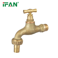 IFAN Outdoor Kalt-und Warmwasser hahn 1/2 " - 1" Messing Bibcock Langlebiger Wasserhahn für Wassergarten hahn