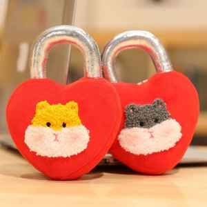 Sáng Tạo Vui Mềm Hamster Mô Hình Nhồi Bông Trái Tim Màu Đỏ Khóa Keychain Đồ Chơi & Sang Trọng Gối Valentine Quà Tặng - Product Image 1