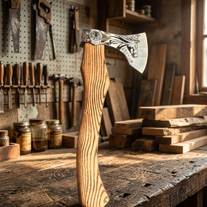 Hacha Vikinga Tomahawk de BA Enterprises, Hecha a Mano con Acero de Alto Contenido de Carbono, Mango de Madera, para Supervivencia, Grado Industrial - Product Image 3