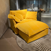 Fauteuil modulaire de luxe moderne pour chambre à coucher, canapé inclinable 1 place avec ottoman, chaise d'appoint pour villa