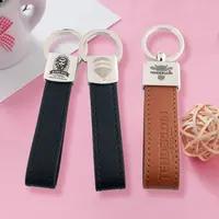 Custom Design Your Own Logo Leather Key Ring Leather Keychain