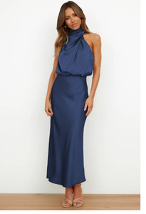 Abito <span class=keywords><strong>da</strong></span> <span class=keywords><strong>sera</strong></span> di alta moda donna estivo elegante senza maniche in raso lungo Maxi abiti <span class=keywords><strong>da</strong></span> festa ispirati alle celebrità - Product Image 3