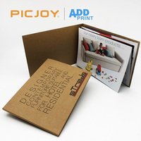 Folleto plegable de mapa personalizado con cubierta de papel Kraft y parte posterior Introducción del producto Nuevo catálogo Impresión de marketing Impresión digital