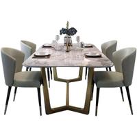 Italienischer Quadratischer Esstisch aus Gesintertem Stein Luxuriöse Basis für 4-6 Personen für Zuhause Hotel Restaurant