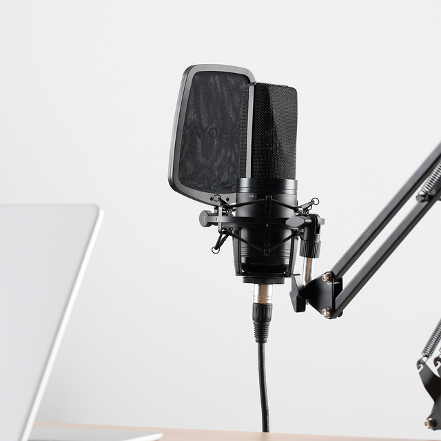 BOYA BY-M1000 Professional Cardioid Condenser Mic Large Diaphragm Condenser Microphone Set for Sing Recording Studio Audio Video
