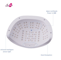 SUNKIN Sèche-ongles professionnel pour manucure 380W Grande lampe à ongles UV LED pour salon de beauté à la maison Utilisation à deux mains