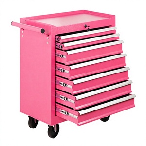 Armoire à outils roulante rose à 7 tiroirs, verrouillable, chariot de rangement pour garage et atelier - Product Image 4