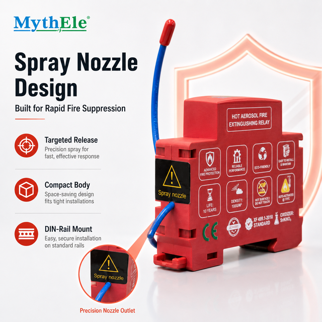 Mini DIN Rail Aerosol Fire Suppression Device 10g Automatic Fire Extinguisher for Electrical Cabinet and Meter Box