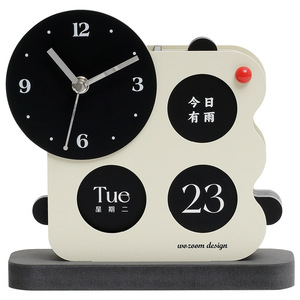 Wozoom Design Creative <b>Desk</b> <b>Clock</b> Geometric Minimalist Day Date Display Battery Powered Tabletop Calendar Decoration - Product Image 5