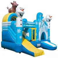 Structure gonflable combinée avec toboggan Frozen Elsa Olaf/Sven en PVC de qualité commerciale pour les fêtes d'anniversaire des enfants