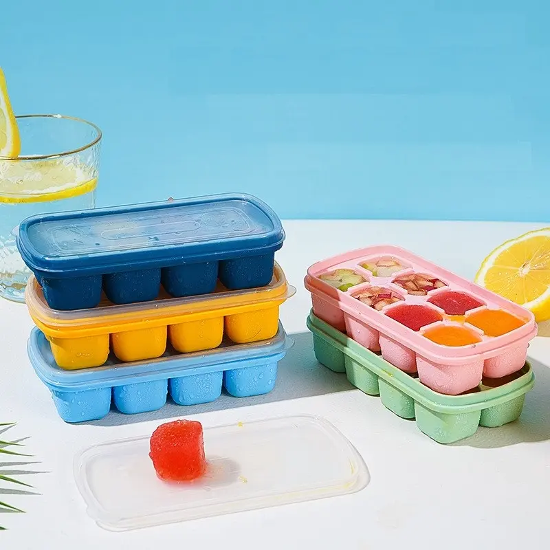 8 cube ice tray colorful best price ice cube maker silicone ice cube tray mold supplier