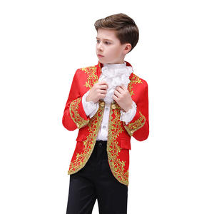 Costume de prince victorien 2022, costume de blazer pour enfant, Halloween, cravate <span class=keywords><strong>jabot</strong></span>, tenue de cosplay, uniforme, veste en dentelle, manteau pour garçons, enfant - Product Image 2