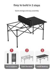 Moderne Edelstahl klappbare Metall Tisch Großhandel tragbare Outdoor Camping Picknick Eier rolle Möbel stilvolle allgemeine - Product Image 6