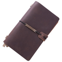 Agenda quotidien A5 fait à la main en cuir personnalisé avec reliure Vintage véritable cahier en cuir véritable ligné style imprimé grande idée cadeau