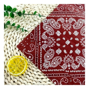<span class=keywords><strong>Tissu</strong></span> Popeline 100% Coton Tissé en Gros, Motif Cachemire Rouge Personnalisé Imprimé, Écologique et Léger pour Garçons et Filles - Product Image 1