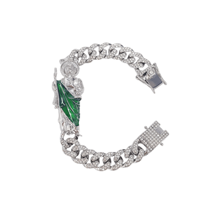 Pulsera de <span class=keywords><strong>San</strong></span> <span class=keywords><strong>Judas</strong></span> <span class=keywords><strong>Tadeo</strong></span> de HanHan Jewelry, Chapada en Oro, Cadena Cubana, Amuleto de <span class=keywords><strong>San</strong></span> <span class=keywords><strong>Judas</strong></span>, Pulsera para Hombre, Joyería Religiosa Católica - Product Image 2