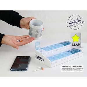 Organisateur de pilules hebdomadaire avec 2 compartiments pour usage domestique, grand organisateur de pilules hebdomadaire, KMINA K40054 - Product Image 4