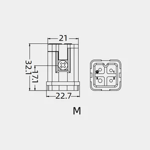 HA-002-MS cabo elétrico para placa terminal de parafuso conector retangular para equipamentos elétricos